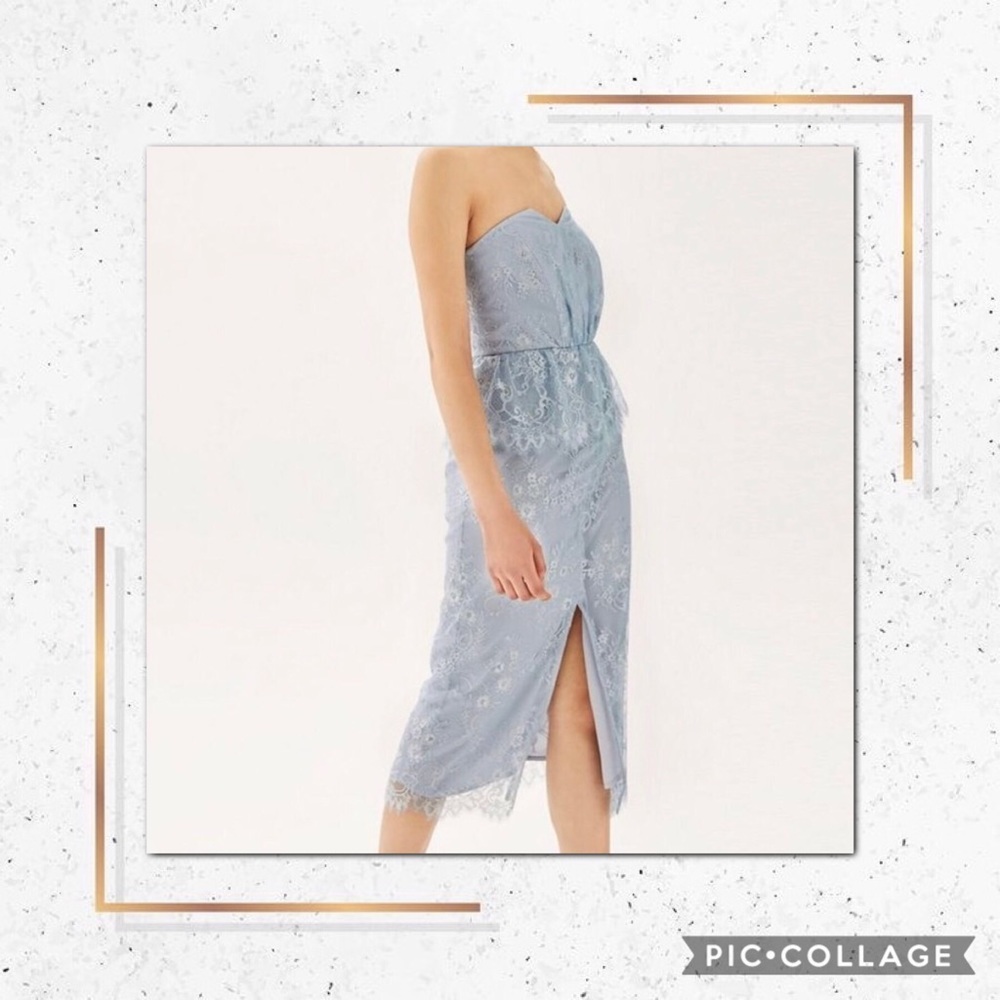 ✨TOPSHOP BRIDAL BABY BLUE LACE PEPLUM DRESS  ✨